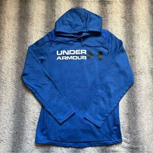 Under Armour Royal Blue Athletic Hoodie Men’s Medium White Black Spellout